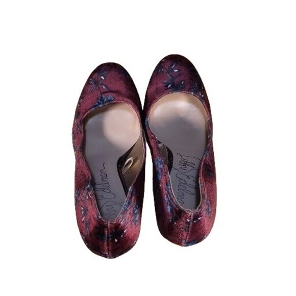 Libby Edelman Block Heels Women Sz 8M Velveteen Sean Floral Pump Boho Workwear - Picture 6 of 9
